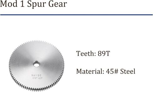 Kozelo Mod 1 Straight Spur Gear 89 Teeth - [10mm Bore x 10mm Height] Spur Diff Differential Motor Gear for RC Model Car Parts, Gearbox, Electric Grinder Use, 45# Steel,Silver Tone in Saudi Arabia