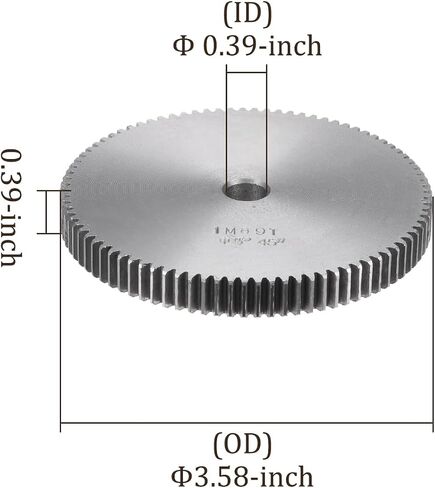 Kozelo Mod 1 Straight Spur Gear 89 Teeth - [10mm Bore x 10mm Height] Spur Diff Differential Motor Gear for RC Model Car Parts, Gearbox, Electric Grinder Use, 45# Steel,Silver Tone in Saudi Arabia