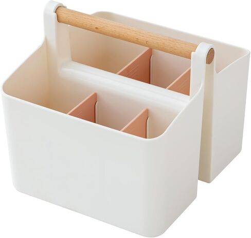 Art Supply Organizers Caddy with Handle, Desk, Dorm Caddy, Shower, Cleaning, Makeup Caddy and Tote (White+Blue, Small) in Saudi Arabia