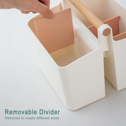 Art Supply Organizers Caddy with Handle, Desk, Dorm Caddy, Shower, Cleaning, Makeup Caddy and Tote (White+Blue, Small) in Saudi Arabia