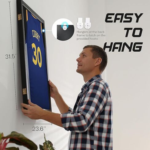 GraceView Jersey Frame Display Case, Large Jersey Shadow Box Football Jersey Frame Display Case with 98% UV Protection Acrylic Basketball and Hockey Jersey Frame Display Case (with Light) in Kuwait