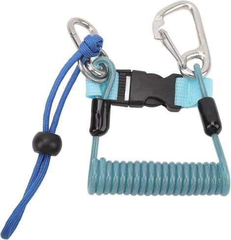 VGEBY Diving Camera Spring Rope, Stainless Steel Diving Anti Lost Hook Spring Rope Coiled Lanyard for Diving Outdoor Climbing in Saudi Arabia