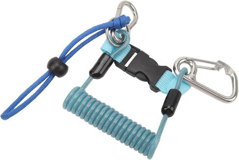 VGEBY Diving Camera Spring Rope, Stainless Steel Diving Anti Lost Hook Spring Rope Coiled Lanyard for Diving Outdoor Climbing in Saudi Arabia