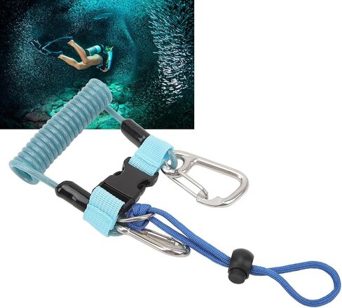 VGEBY Diving Camera Spring Rope, Stainless Steel Diving Anti Lost Hook Spring Rope Coiled Lanyard for Diving Outdoor Climbing in Saudi Arabia