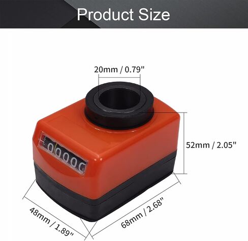 Othmro 0912-2.0E-20-O-S-B Bore Diameter Digital Position Indicator Counter Machine Accessory Lathe Machine Parts Reinforced Nylon Mechanical Counter Tally Counter Black Orange in Saudi Arabia