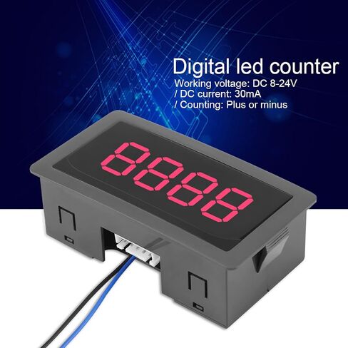 عداد رقمي من Oubit، شاشة LED حمراء مكونة من 4 أرقام 0-9999، عد أعلى/أسفل، سهل التركيب لمعدات التشغيل الآلي والاختبار in Kuwait