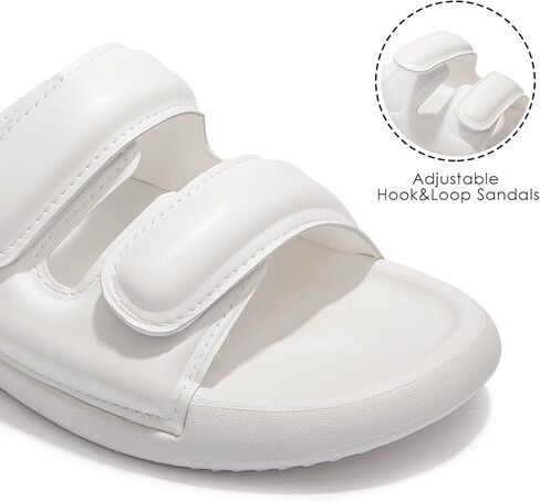 صندل نسائي من Colgo مزود بخطاف وحلقة مزدوجة وشريط قابل للتعديل صندل مسطح مريح سهل الارتداء للصيف in Kuwait