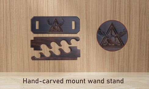 عرض حامل عصا Handicraftviet Wizard العصا الخشبية المنحوتة يدويًا 3 طبقات للتجميع باللون الأسود (حامل العصا 3 فتحات) in Kuwait