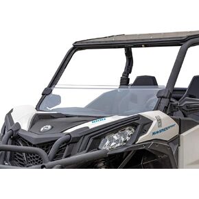 SuperATV Heavy-Duty Non-Scratch-Resistant Half Windshield for 2019+ Can-am Maverick Sport (See Fitment) | 1/4" Thick Dark Tint Polycarbonate 250x Stronger Than Glass | USA Made in Kuwait