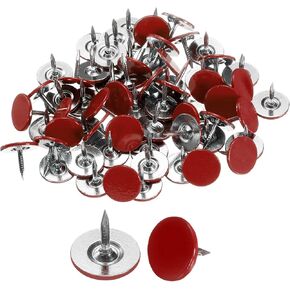 uxcell 120Pcs Push Pins, 11mmx10mm Round Flat Head Decorative Thumb Tacks Upholstery Tacks for Cork Board Office Wall Hangings, Red in Saudi Arabia