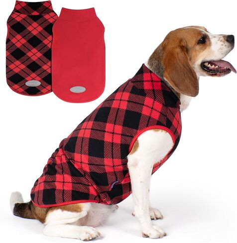 cyeollo 2 Pack Fleece Dog Sweater Stretchy Pullover Soft Dog Jacket with Reflective Stripe Lightweight Sweatshirt Pet Clothes Coats for Small Dogs Grey & Blue in Kuwait