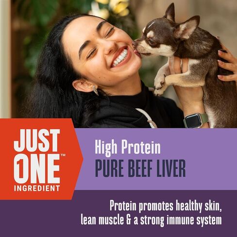 Whole Life Pet Just One Beef Liver Dog Treats - Human Grade, Freeze Dried, One Ingredient - Training Or Reward, Grain Free, Made in The USA in Kuwait