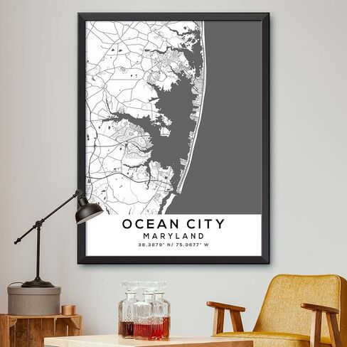 Map of Ocean City, Maryland, Light 2 (24x36) in Saudi Arabia
