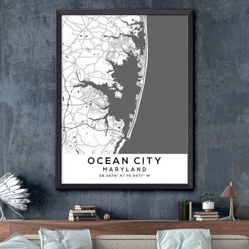 Map of Ocean City, Maryland, Light 2 (24x36) in Saudi Arabia
