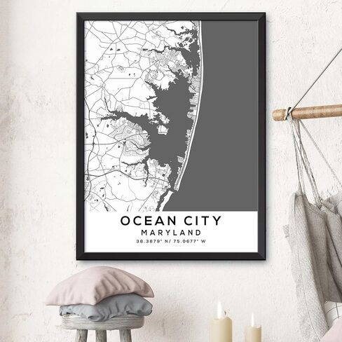 Map of Ocean City, Maryland, Light 2 (24x36) in Saudi Arabia