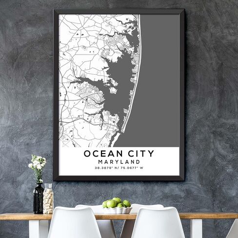 Map of Ocean City, Maryland, Light 2 (24x36) in Saudi Arabia