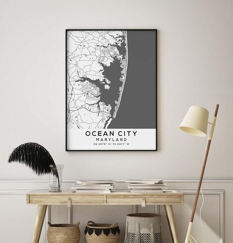 Map of Ocean City, Maryland, Light 2 (24x36) in Saudi Arabia