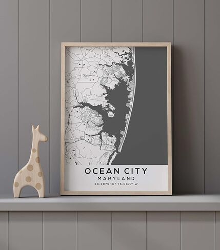 Map of Ocean City, Maryland, Light 2 (24x36) in Saudi Arabia