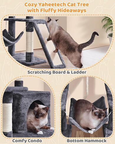 Yaheetech 63in Sturdy Large Cat Tree for Indoor Heavy Cats, Tall Tower in Saudi Arabia