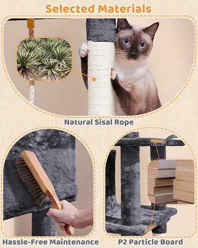 Yaheetech 63in Sturdy Large Cat Tree for Indoor Heavy Cats, Tall Tower in Saudi Arabia