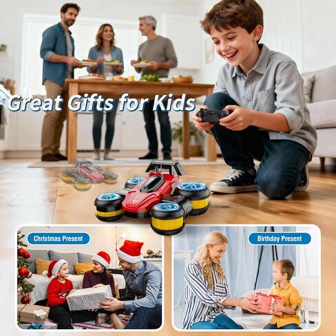 Remote Control Car RC Stunt Cars Toy Gifts - High-Speed Drift 360 Flips Four-Sided Driving Rotating Twist 4WD Offroad Vehicle for Kids Boy Girl Birthday Presents Ages 5 6 7 8 9 10 11 12 Years Old Blue in Saudi Arabia