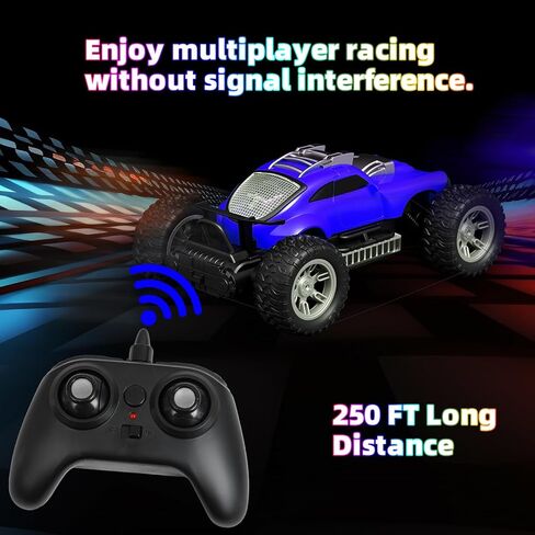1:18 شاحنة RC برتقالية مع أضواء LED ملونة - سيارة تحكم عن بعد 2.4 جيجا هرتز قابلة لإعادة الشحن، نطاق 80 مترًا، أبواب تفتح عن بعد، لعبة سباق على الطرق الوعرة بالعجلات الخلفية للأولاد والبنات من عمر 3 سنوات فما فوق in Kuwait