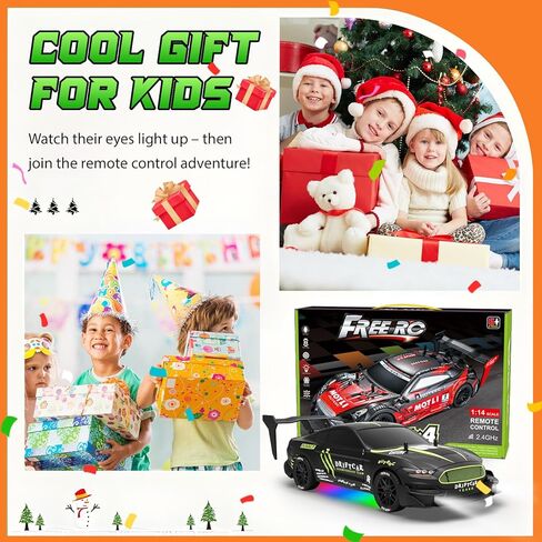 RC الانجراف سيارة 1/16 مقياس 2.4 جيجا هرتز 4WD سيارة التحكم عن بعد مع رذاذ وأضواء LED، 30 + كم / ساعة عالية السرعة RC سحب السيارة، سباق السيارات لعبة رياضية للبالغين بنين بنات أطفال هدية 2PCS بطارية قابلة للشحن in Kuwait