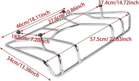 Motorcycle Luggage Rack - Chrome Steel, 2010-2018 Fit for CAN-AM & Spyder RT - Easy Bolt-On Installation, Triple Polished & Plating, Large Rack with Side Extensions in Saudi Arabia
