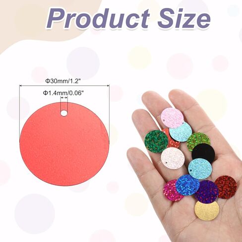MECCANIXITY 100 Pcs Flat Round Sequins 30mm/1.2 Inch Loose Paillettes Craft Sewing Sequins with Single Side Hole for DIY Embroidery Clothing Jewelry Making, Red in Saudi Arabia