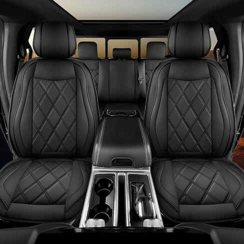 أغطية مقاعد لـ 2009-2025 Ford F150 SuperCrew & 2017-2024 F250/F350/F450 Super Duty Crew Cab مع مجموعة كاملة من الجلد الصناعي المقاوم للماء in Kuwait
