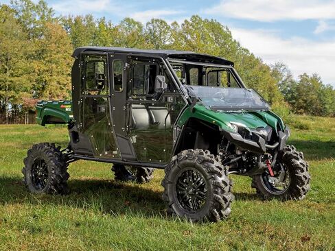 الزجاج الأمامي SuperATV 3 في 1 متوافق مع Yamaha Viking / EPS / EPS Ranch Edition / EPS SE / VI (انظر الإعداد) | زجاج أمامي كامل أو مقلوب أو نصف | 1/4 بوصة من البولي كربونات المطلي الصلب | صنع في الولايات المتحدة الأمريكية in Saudi Arabia