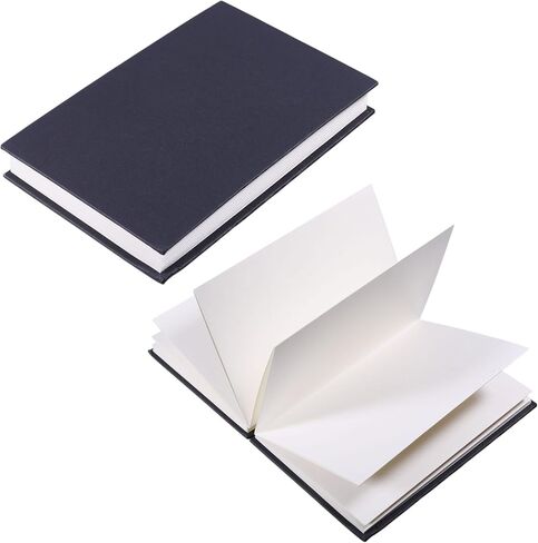 CHGCRAFT 2 Pcs Watercolour Hardback Concertina Blank Accordion-fold Design DIY Notebook Protable Journal Watercolor Sketchbook 6.4 x 4.3 Inch, Black in Saudi Arabia