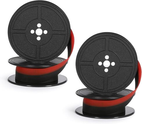 2 Pairs Typewriter Ribbons, Portable Ink Ribbons for Old Typewriters Universal Twin Spool Typewriter Ribbon Replacement for Most Vintage Old Manual Typewriters, Black & Red in Saudi Arabia