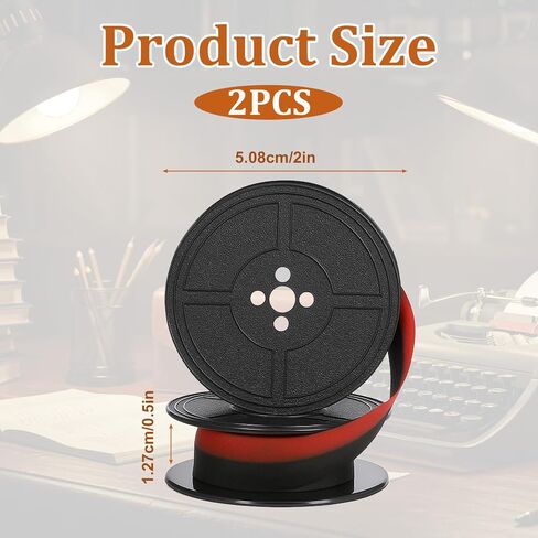 2 Pairs Typewriter Ribbons, Portable Ink Ribbons for Old Typewriters Universal Twin Spool Typewriter Ribbon Replacement for Most Vintage Old Manual Typewriters, Black & Red in Saudi Arabia