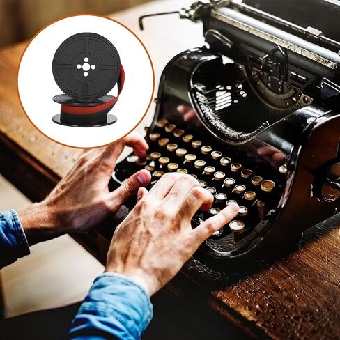 2 Pairs Typewriter Ribbons, Portable Ink Ribbons for Old Typewriters Universal Twin Spool Typewriter Ribbon Replacement for Most Vintage Old Manual Typewriters, Black & Red in Saudi Arabia