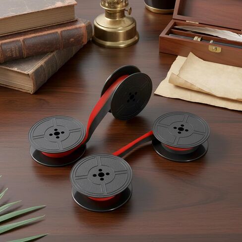 2 Pairs Typewriter Ribbons, Portable Ink Ribbons for Old Typewriters Universal Twin Spool Typewriter Ribbon Replacement for Most Vintage Old Manual Typewriters, Black & Red in Saudi Arabia