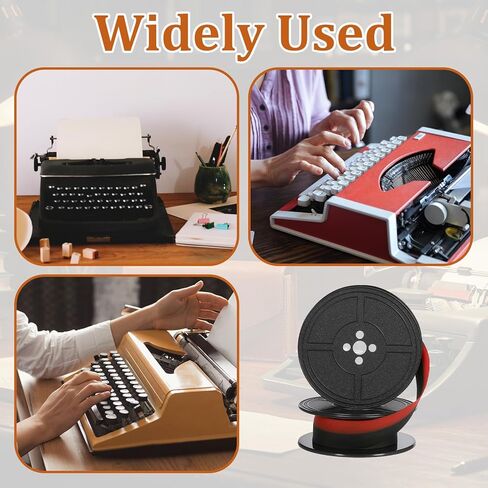 2 Pairs Typewriter Ribbons, Portable Ink Ribbons for Old Typewriters Universal Twin Spool Typewriter Ribbon Replacement for Most Vintage Old Manual Typewriters, Black & Red in Saudi Arabia
