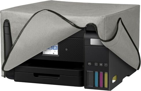 غطاء غبار kwmobile متوافق مع Epson EcoTank ET-2850 / EcoTank ET-2856 - علبة الطابعة - غطاء واقي القماش - رمادي فاتح in Saudi Arabia