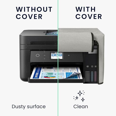 غطاء غبار kwmobile متوافق مع Epson EcoTank ET-2850 / EcoTank ET-2856 - علبة الطابعة - غطاء واقي القماش - رمادي فاتح in Saudi Arabia
