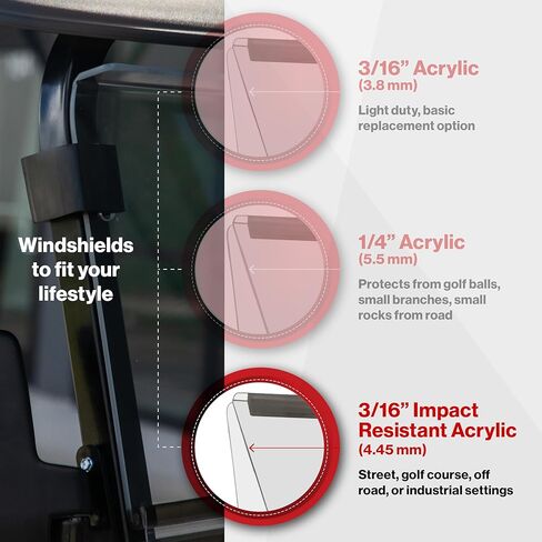 Buggies Unlimited EZGO Express Series S6 / L6 Golf Car Folding Windshield (for Models with 3/4 Inch Struts) in Saudi Arabia