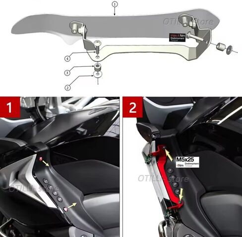 عاكس الرياح الجانبي من الأكريليك للدراجات النارية مناسب لسيارات BMW K1600B K1600GTL K 1600 B GTL 2017-2021 الجانب المفسد هدية تمديد واقي القدم (أسود) in Kuwait