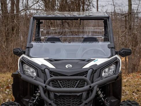 SuperATV نصف زجاج أمامي عالي التحمل وغير مقاوم للخدش لعام 2019+ Can-am Maverick Sport (انظر الإعداد) | بولي كربونات سميكة داكنة اللون بسمك 1/4 بوصة أقوى 250 مرة من الزجاج | صنع في الولايات المتحدة الأمريكية in Saudi Arabia