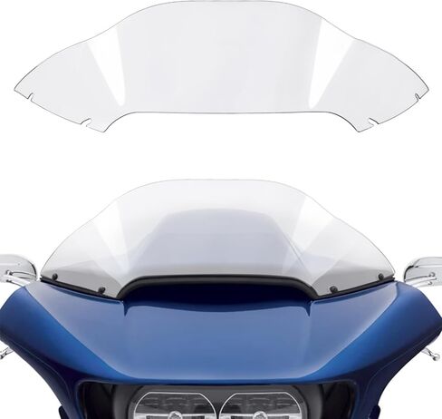 فاصل الرياح للزجاج الأمامي مقاس 8 بوصات متوافق مع دراجة Harley Touring Road 2015-2024 (أسود) in Saudi Arabia