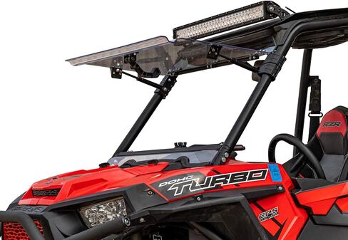 الزجاج الأمامي المقاوم للخدش SuperATV لـ Polaris RZR S 1000 / S4 1000 (انظر الملاءمة) - مصنوع من البولي كربونات مقاس 1/4 بوصة - أقوى 250 مرة من الزجاج - يمكن إغلاقه أو تهويته أو فتحه بالكامل - صنع في الولايات المتحدة الأمريكية in Saudi Arabia