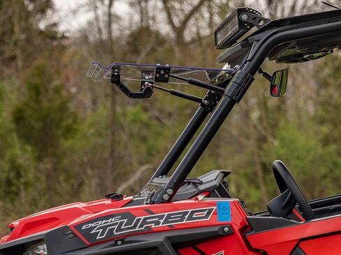 الزجاج الأمامي المقاوم للخدش SuperATV لـ Polaris RZR S 1000 / S4 1000 (انظر الملاءمة) - مصنوع من البولي كربونات مقاس 1/4 بوصة - أقوى 250 مرة من الزجاج - يمكن إغلاقه أو تهويته أو فتحه بالكامل - صنع في الولايات المتحدة الأمريكية in Saudi Arabia