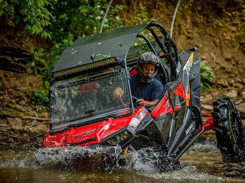 الزجاج الأمامي المقاوم للخدش SuperATV لـ Polaris RZR S 1000 / S4 1000 (انظر الملاءمة) - مصنوع من البولي كربونات مقاس 1/4 بوصة - أقوى 250 مرة من الزجاج - يمكن إغلاقه أو تهويته أو فتحه بالكامل - صنع في الولايات المتحدة الأمريكية in Saudi Arabia