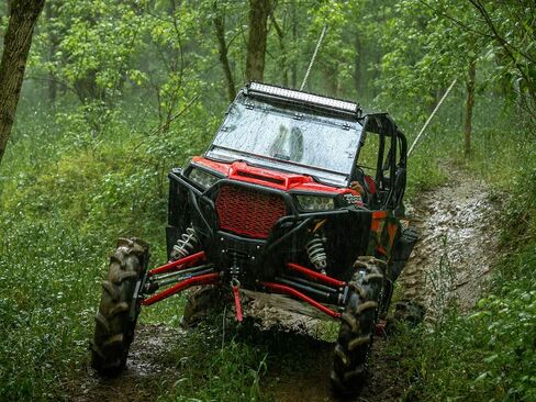 الزجاج الأمامي المقاوم للخدش SuperATV لـ Polaris RZR S 1000 / S4 1000 (انظر الملاءمة) - مصنوع من البولي كربونات مقاس 1/4 بوصة - أقوى 250 مرة من الزجاج - يمكن إغلاقه أو تهويته أو فتحه بالكامل - صنع في الولايات المتحدة الأمريكية in Saudi Arabia
