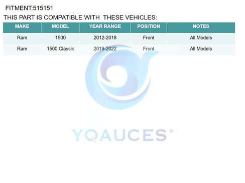 515151 محور العجلة الأمامية ومجموعة المحمل مناسب لدودج رام 1500 2012-2018، رام 1500 كلاسيك 2019-2022، 5 العروة مع ABS in Saudi Arabia