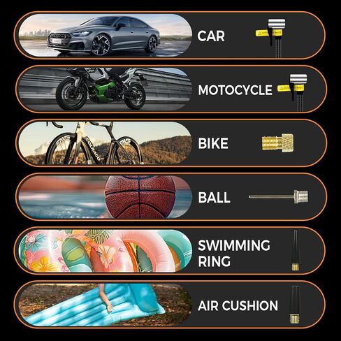 Tire Inflator Portable Air Compressor,150PSI Cordless Air Pump for Car Tires,Tire Inflators with Digital Pressure Gauge LED Light and Auto Shut-Off,Portable Tire Pump for Car,Bike,Motorcycle,Balls in Saudi Arabia