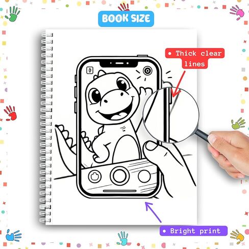 Coloring Pages, Dino Besties Coloring for Kids Ages 3+, 40 Fun and Engaging Illustrations of Friendly Dinosaurs! Perfect for Boys & Girls. Spiral Bound, Thick 199 GSM Paper, Size 8.5x11 In in Saudi Arabia